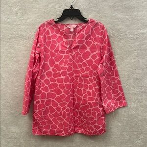 Lilly Pulitzer Pink and White Animal Print Swim Coverup